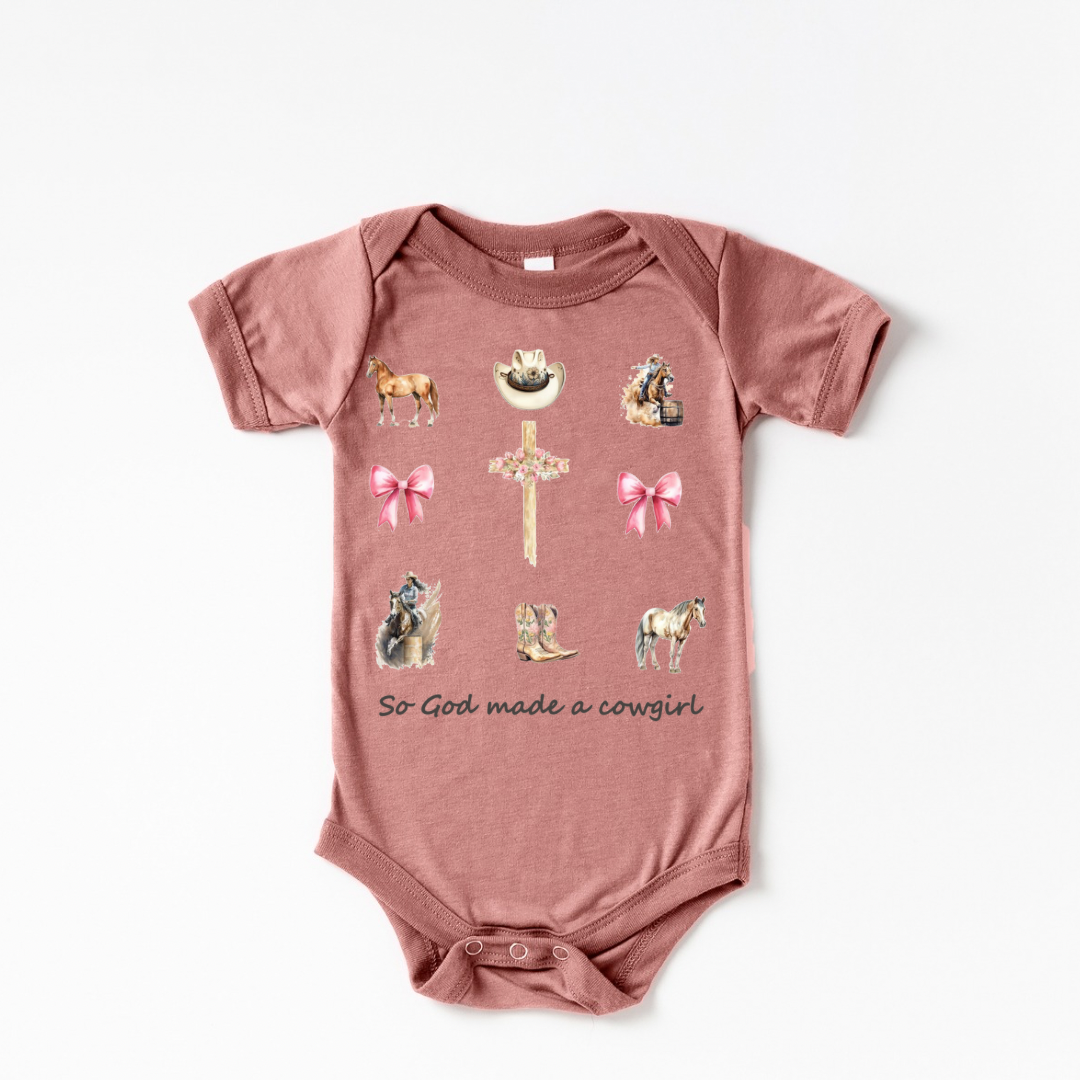 So God Made a Cowgirl Onesie