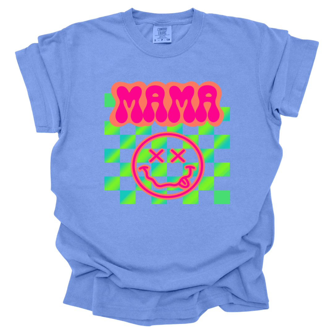 Retro Mama Graphic Tee - Flo Blue