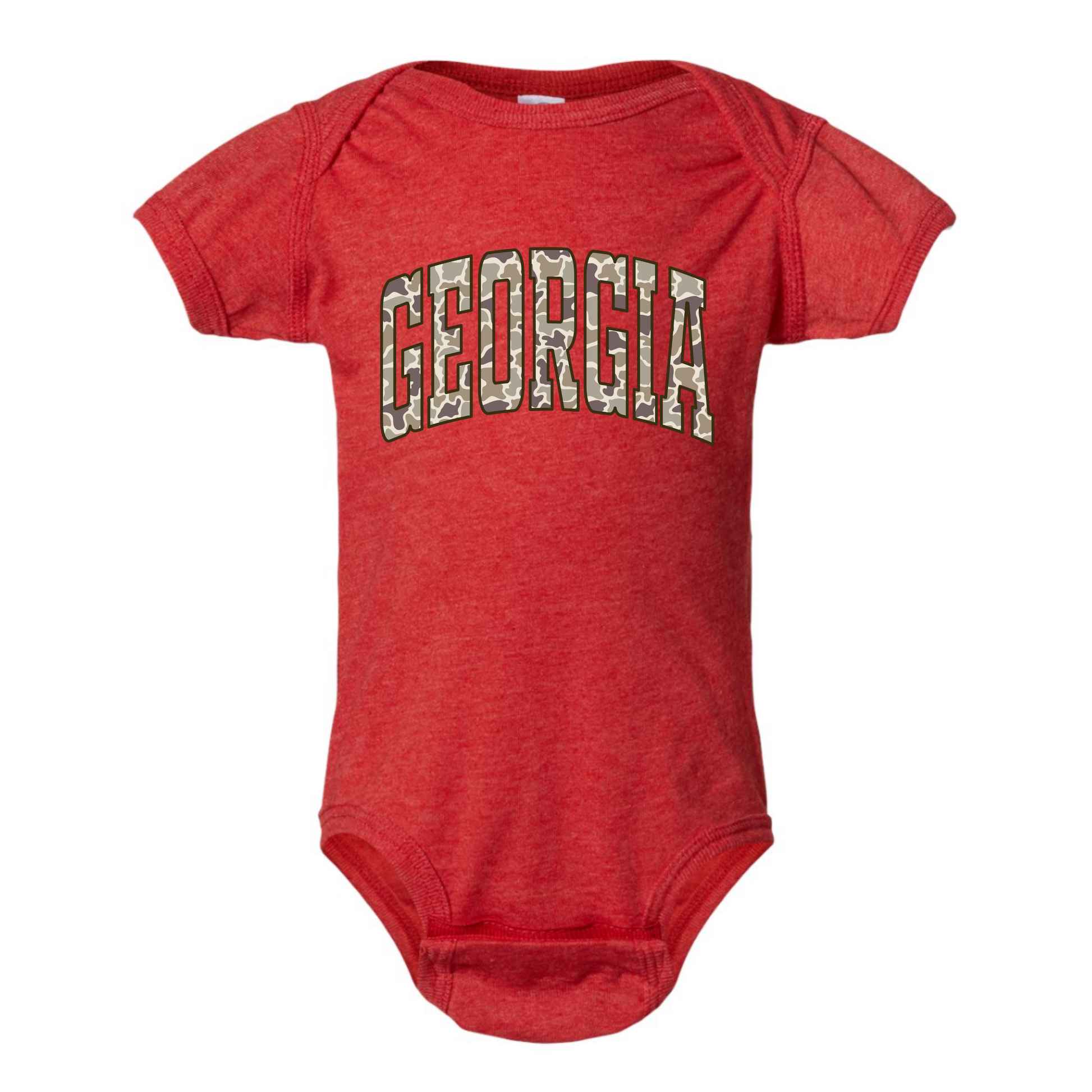 Camo Georgia Onesie - Vintage Red