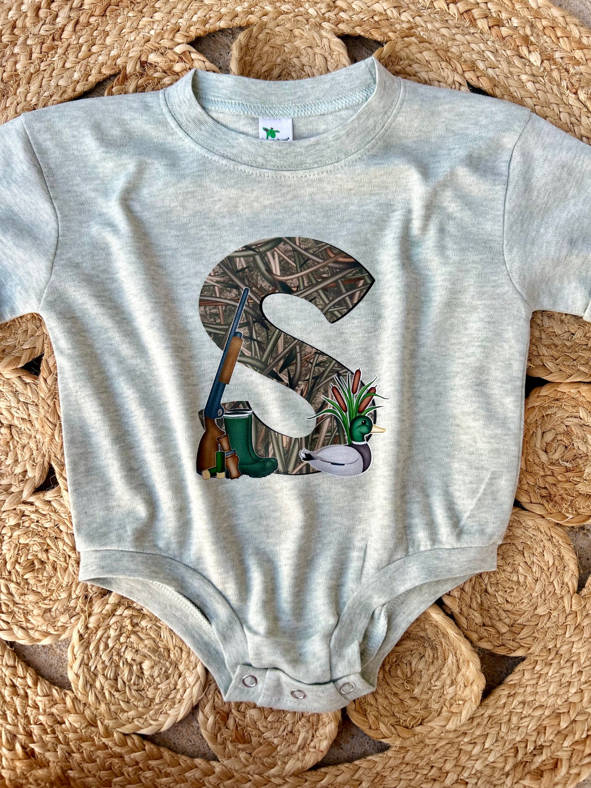 Duck Hunting Letter Onesie - Custom