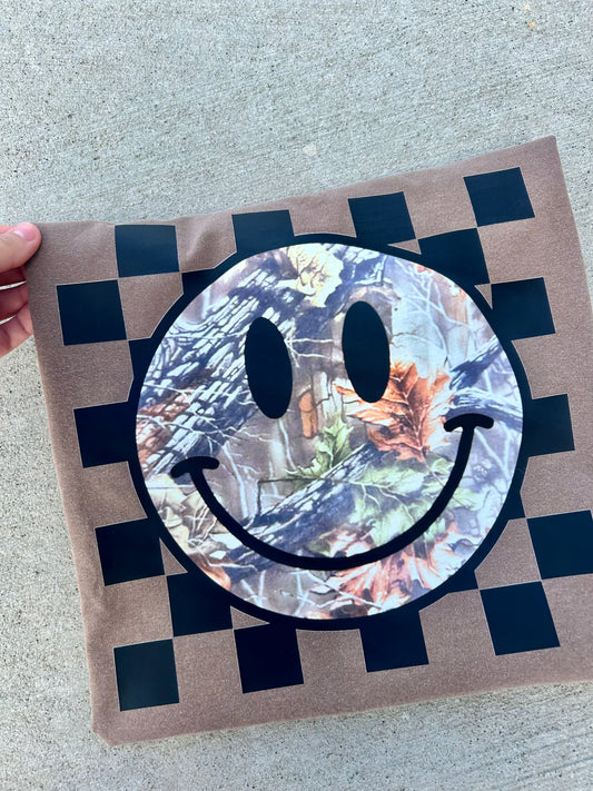 Tree Camo Smiley Comfort Colors Tee