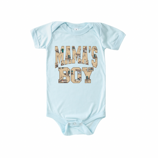 Mama’s Boy Duck Print Onesie - Blue