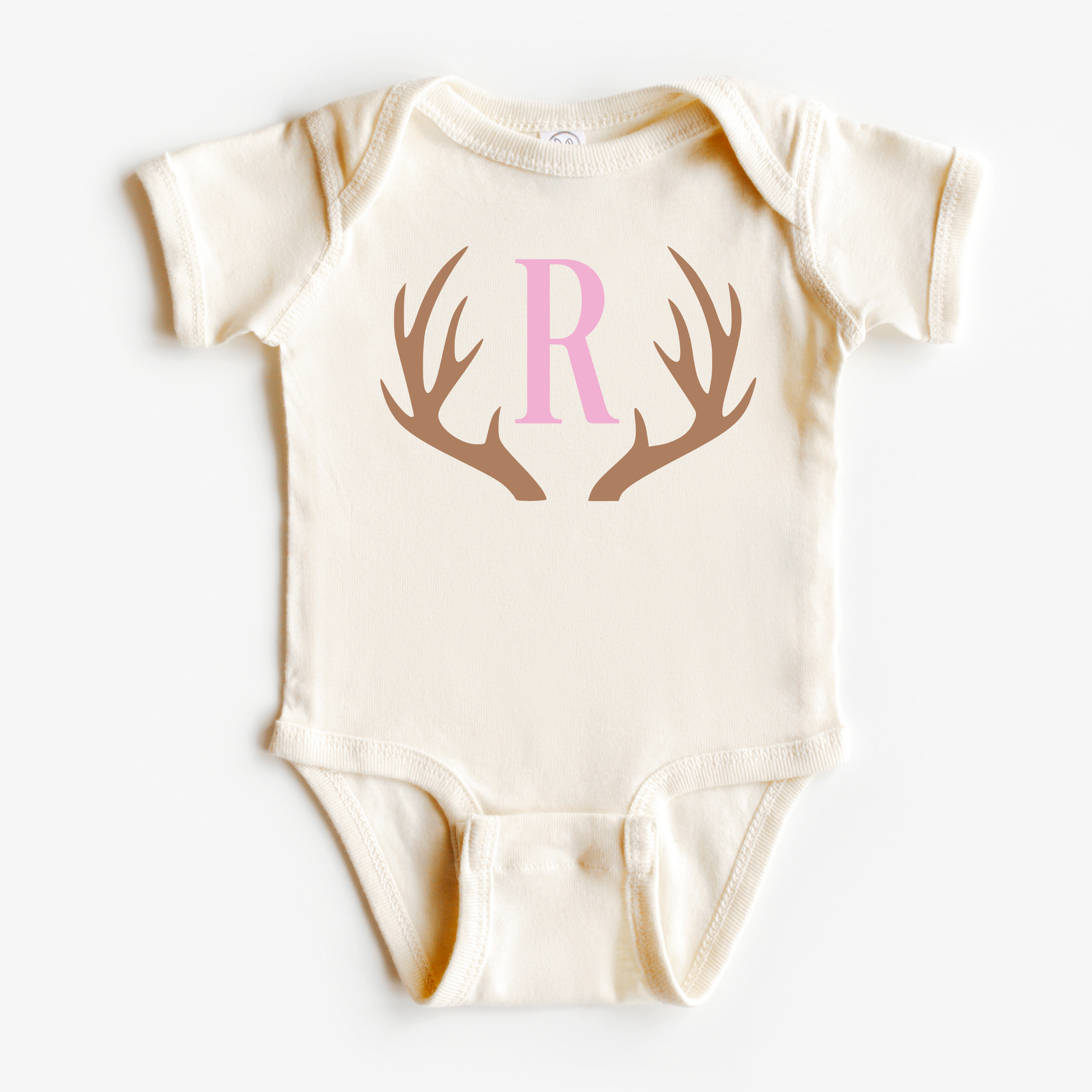Custom Antler Letter Onesie
