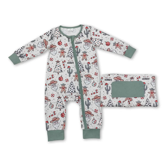 Western Christmas Zippy Romper