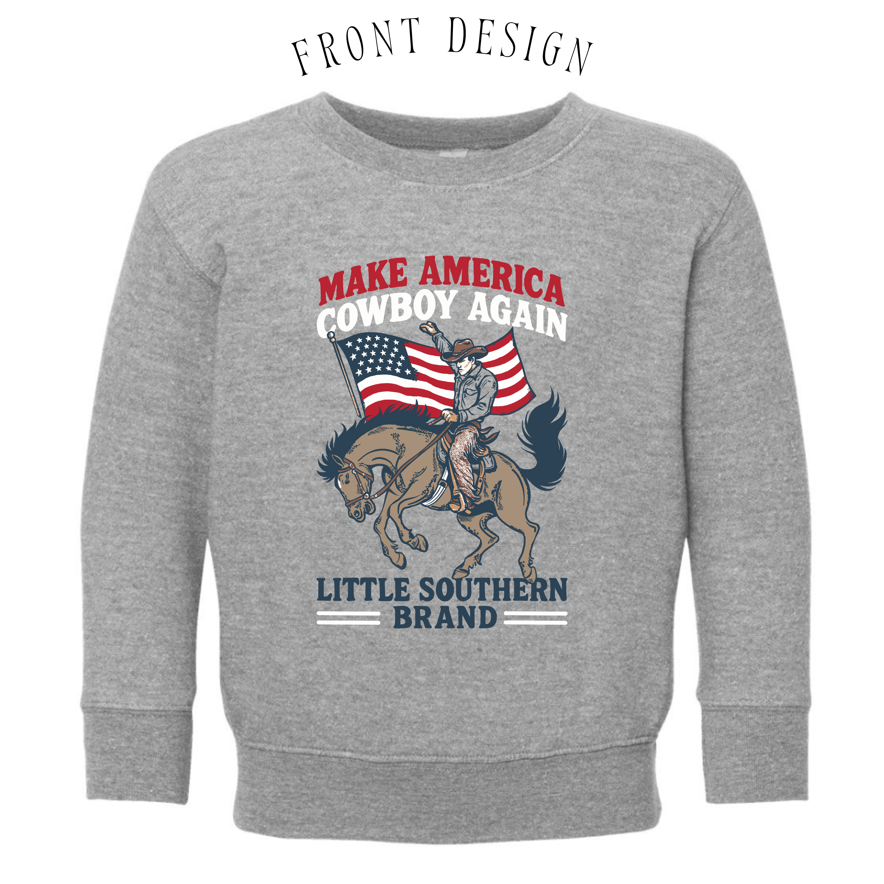 Make America Cowboy Again Crewneck - Heather Grey