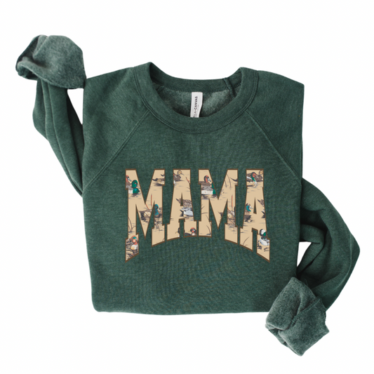 Mama Duck Print Crewneck - Bella Canvas