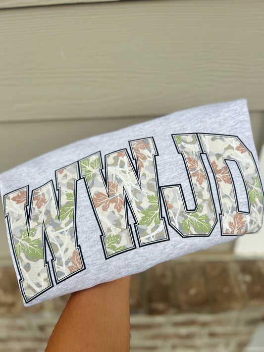 Camo WWJD crewneck - Ash