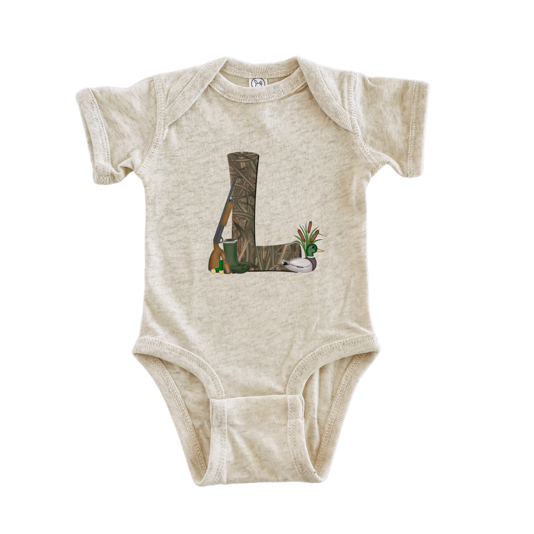 Duck Hunting *Personalized* Initial Onesie