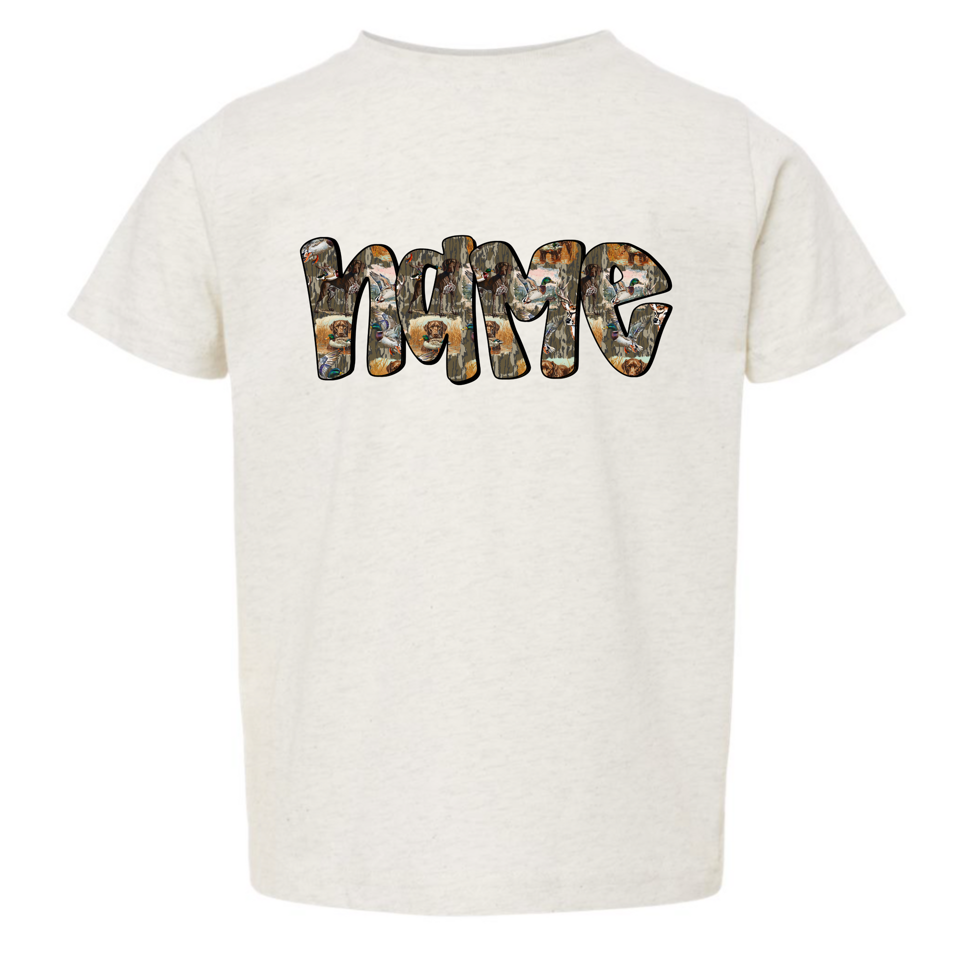 Camo Hunting Dog Name Tee - Custom