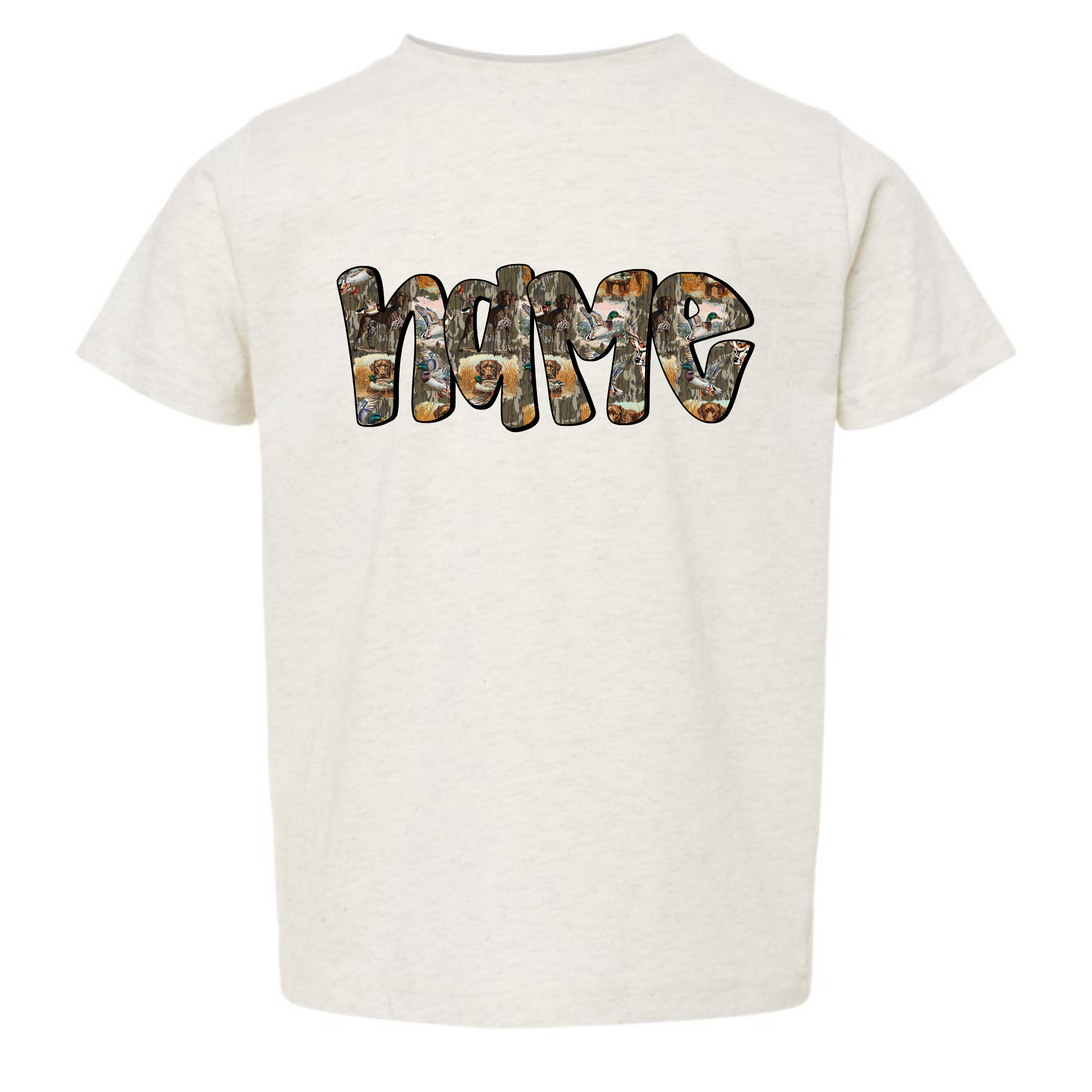 Camo Hunting Dog Name Tee - Custom