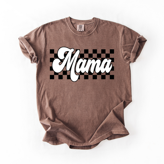 Checkered MAMA print - Espresso