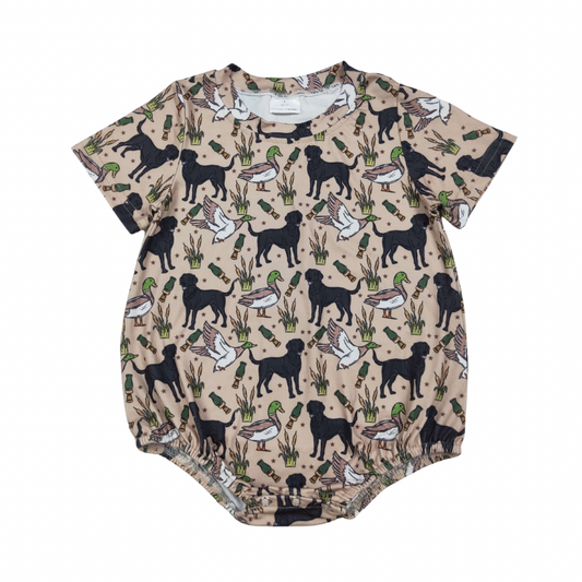 Black Lab Duck Dog Romper