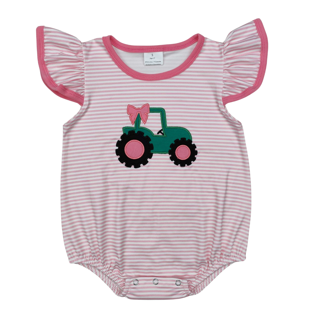 Pink Striped Tractor Bubble