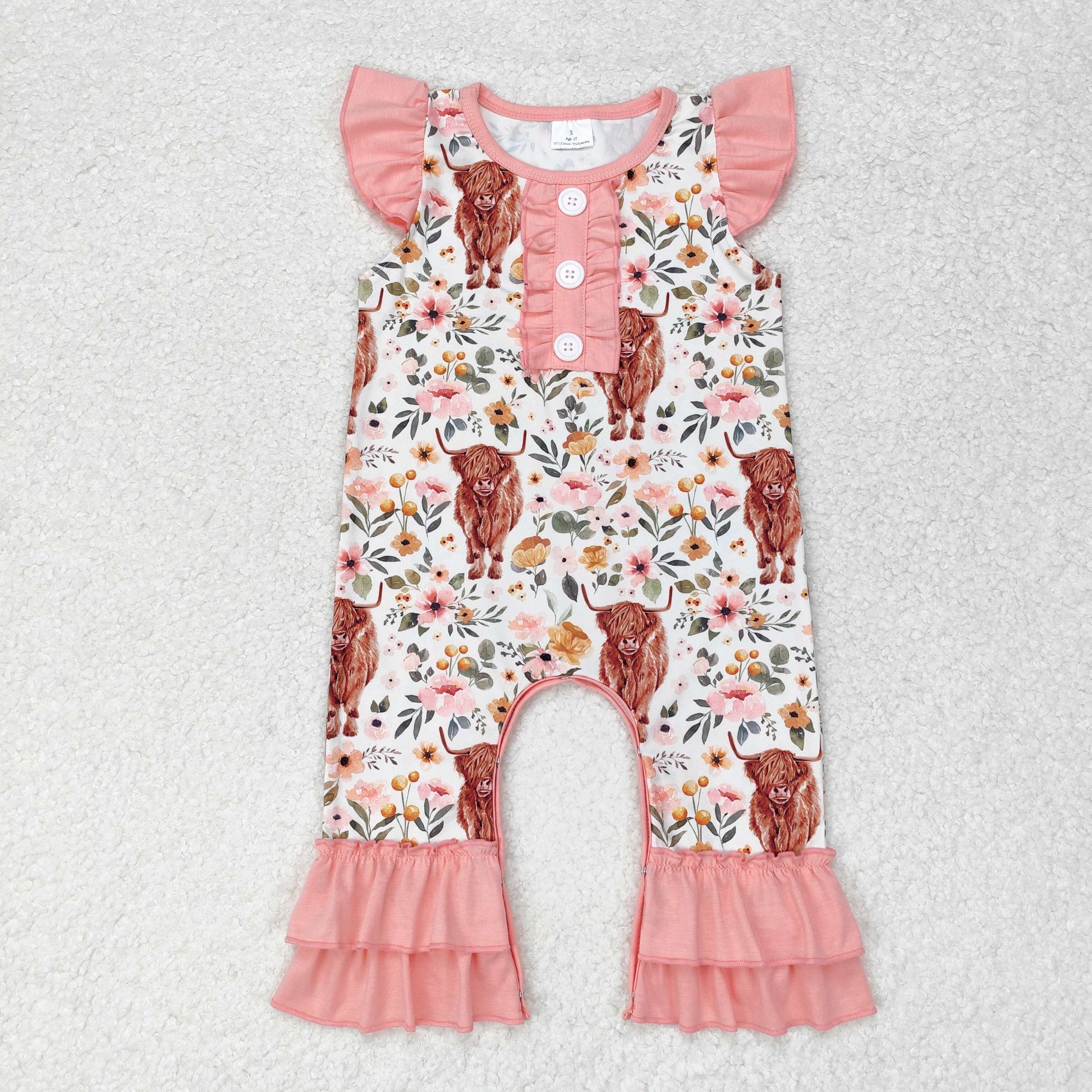 Highland Cow Ruffle Romper