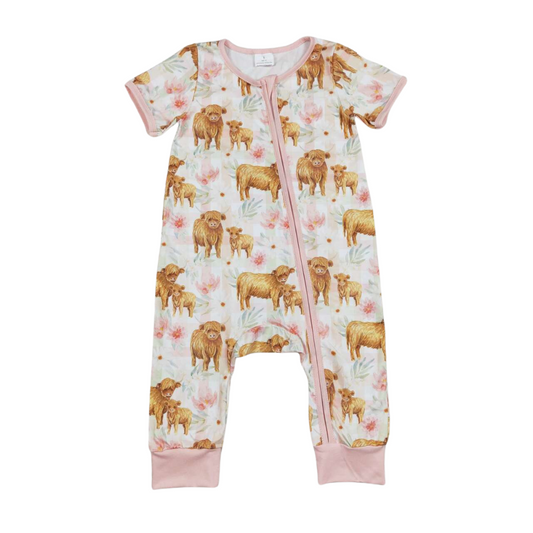 Highland Cow Zippy Romper