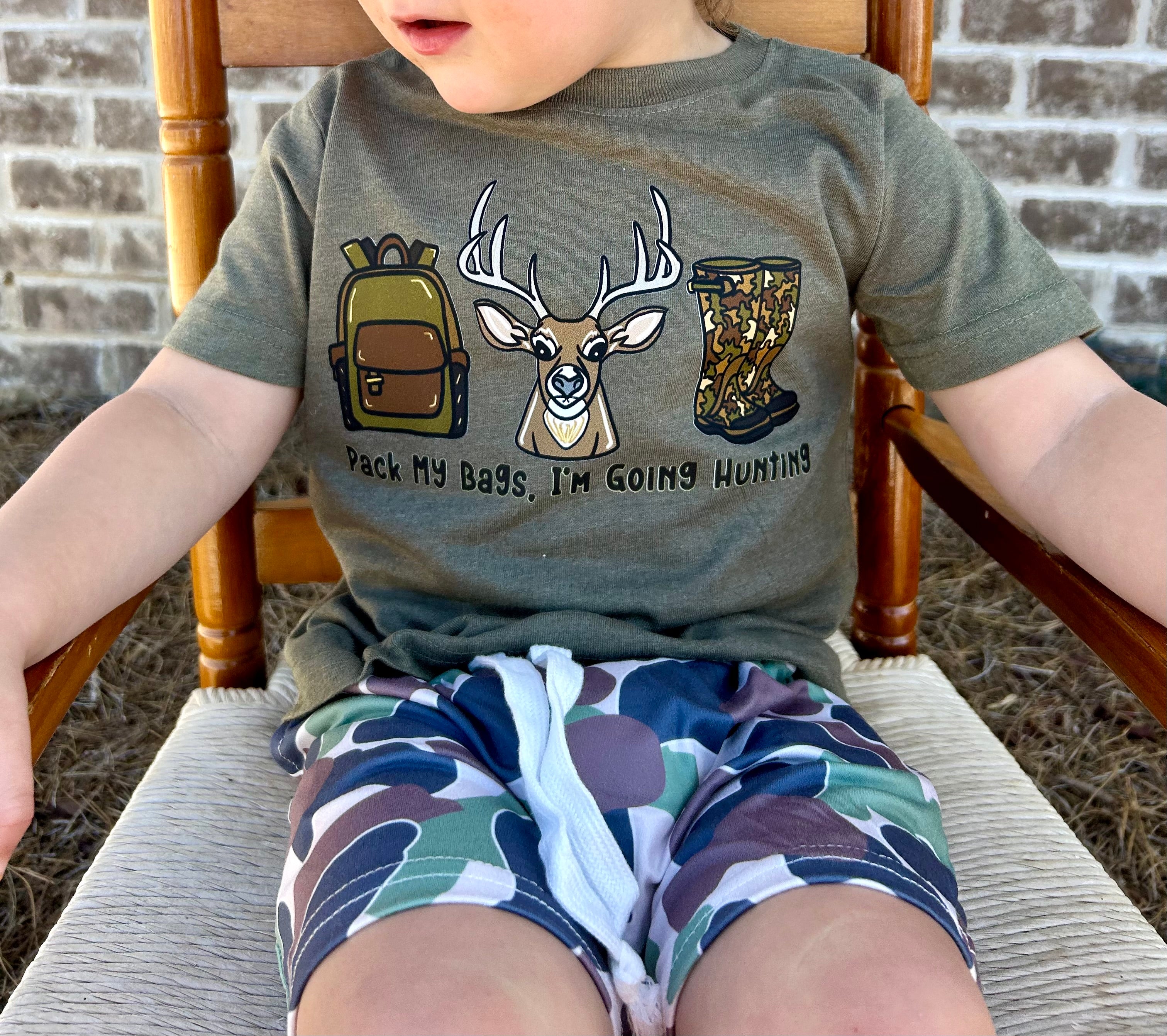 Pack My Bags I’m Going Hunting Infant - Military Green