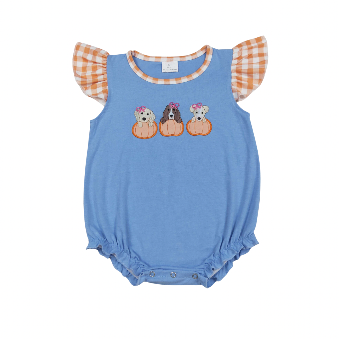 Halloween Puppies Girls Romper