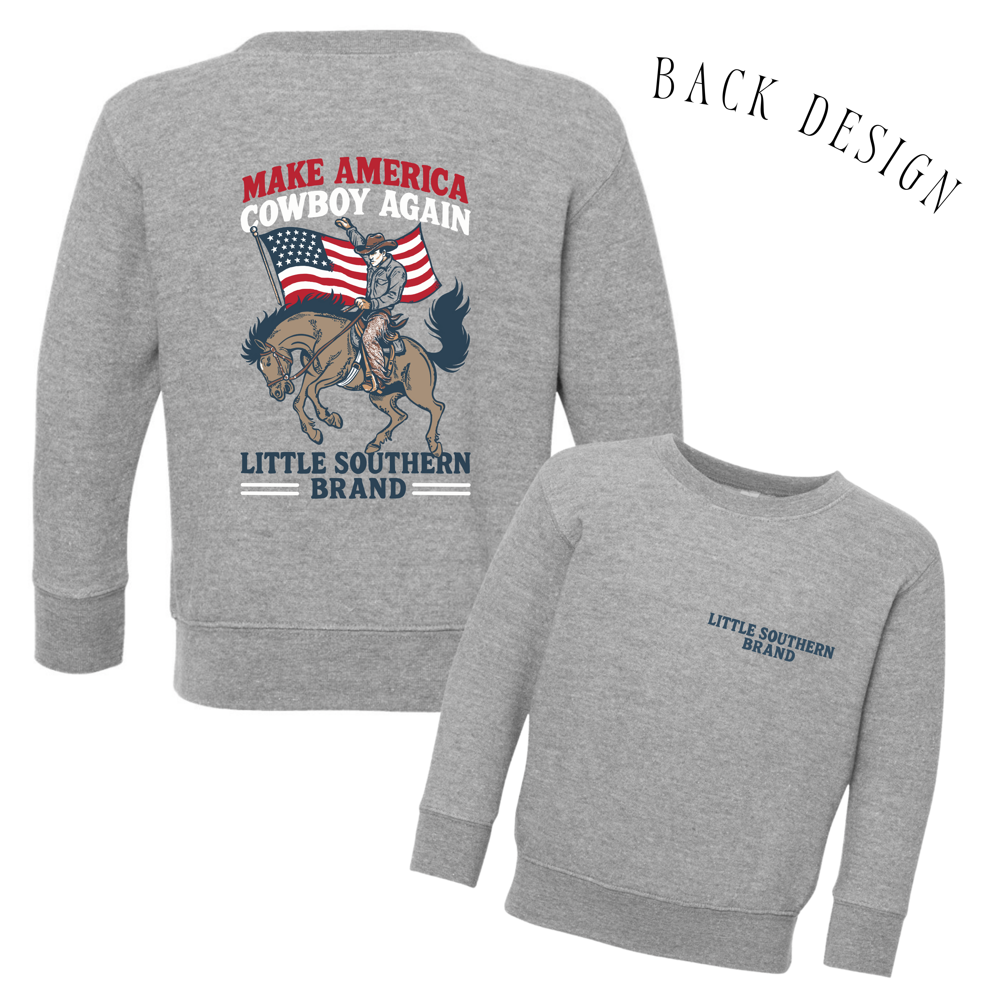 Make America Cowboy Again Crewneck - Heather Grey