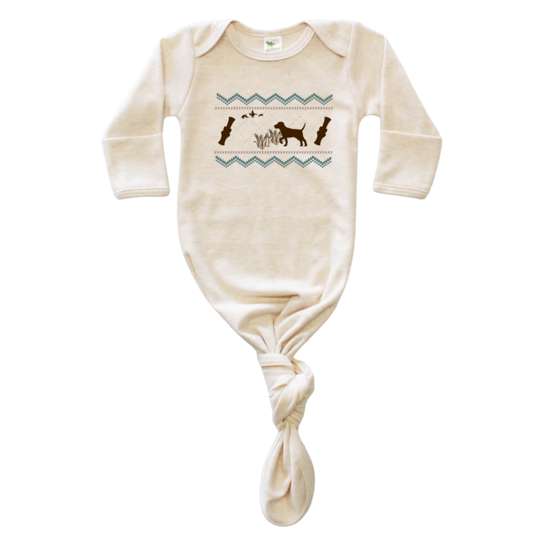 Duck Dog Faux Stitching Gown