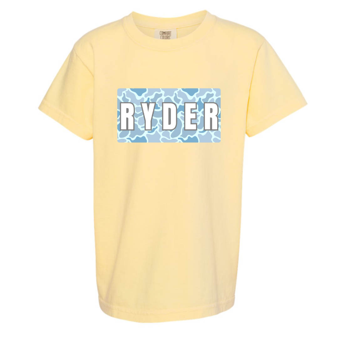Blue Camo Name Plate T-shirt