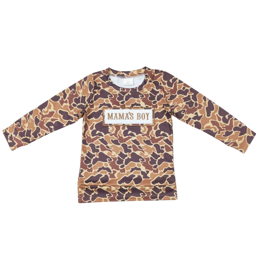 Embroidered Mama’s Boy long Sleeve Top
