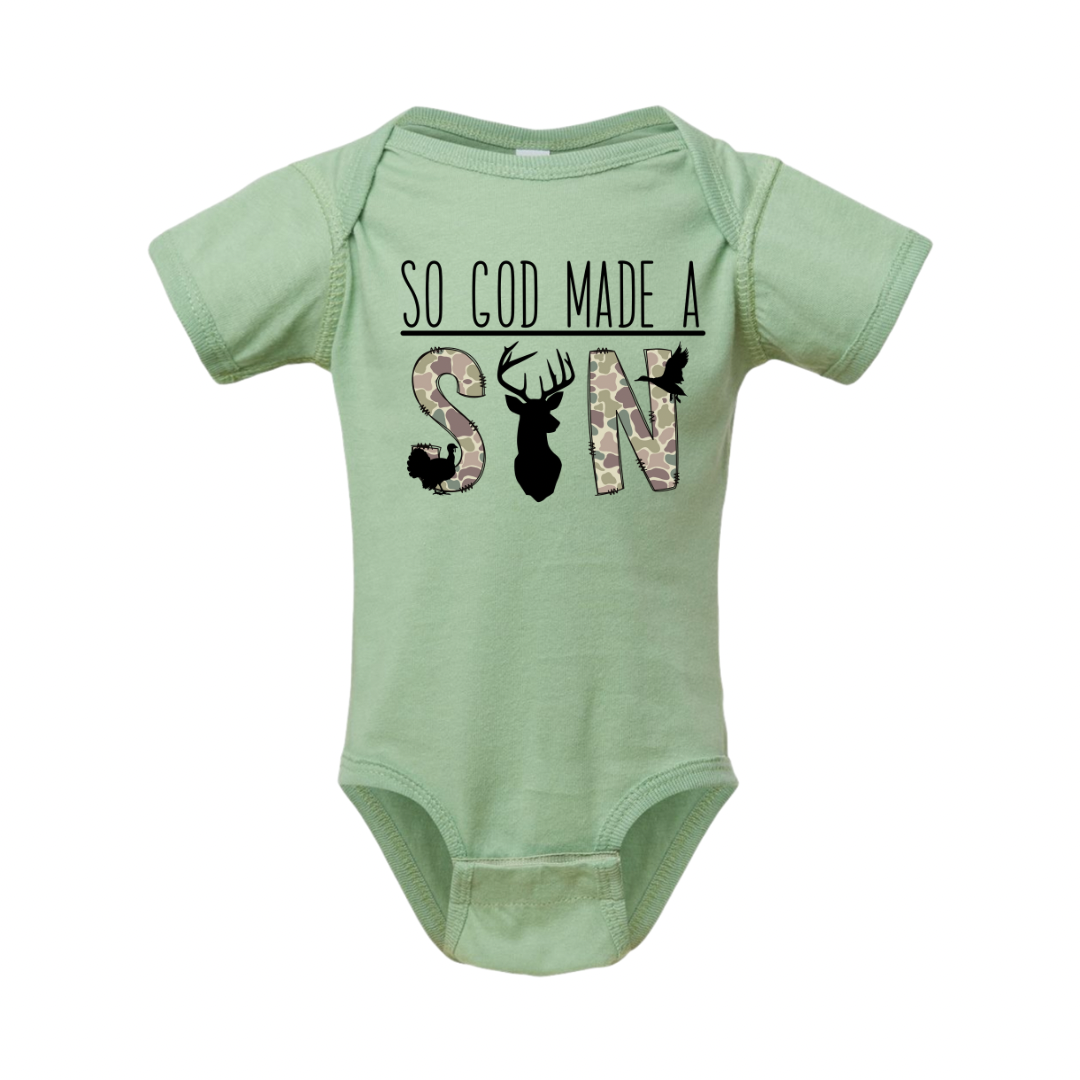 So God Made a Son Onesie