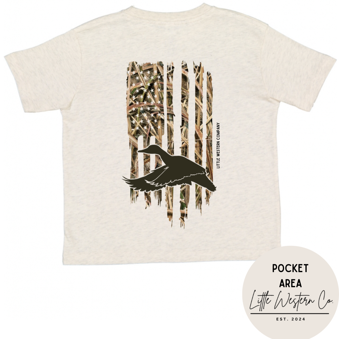Real Tree Camo Duck Flag Tee