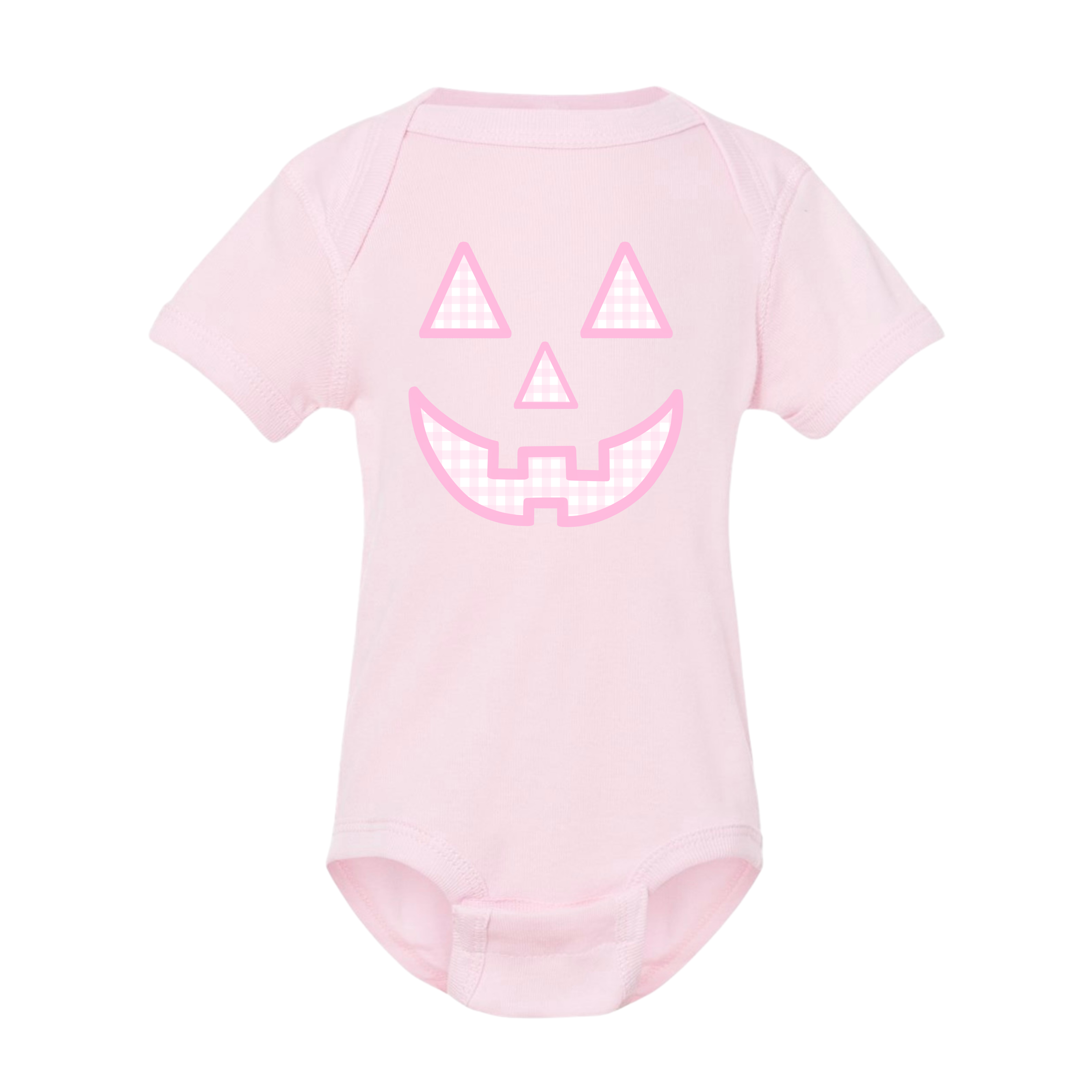 Pink Gingham Jack O’ Lantern Bodysuit